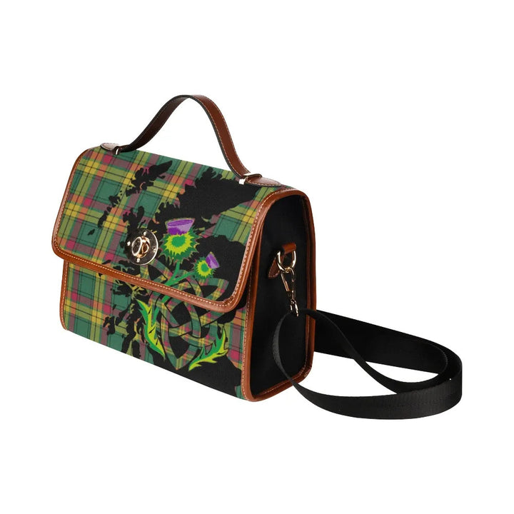 Scottish MacMillan Old Ancient Clan Tartan Waterproof Canvas Bag With Thistle Tartan Plaid 4