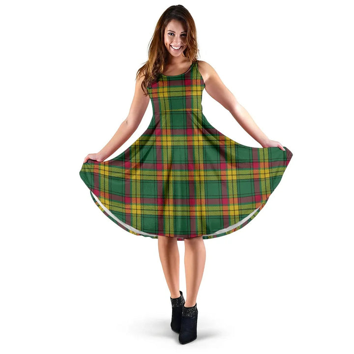 Scottish MacMillan Old Ancient Clan Tartan Women Midi Dress