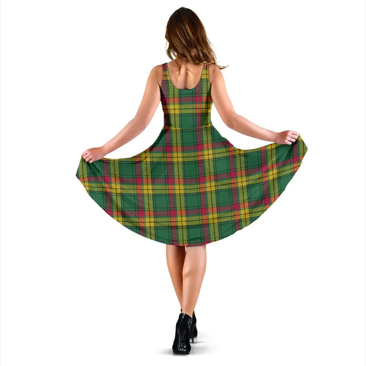 Scottish MacMillan Old Ancient Clan Tartan Women Midi Dress