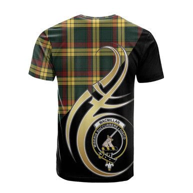 Scottish MacMillan Old Modern Clan Crest Tartan T-Shirt Believe in Me Back Side Tartan Plaid