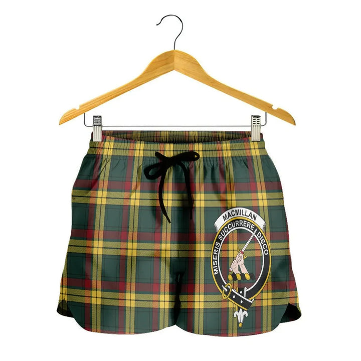 Scottish MacMillan Old Modern Clan Crest Tartan Women Shorts