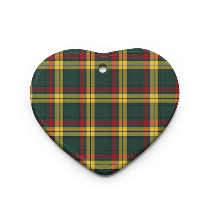 Scottish MacMillan Old Modern Clan Tartan Ceramic Ornament Heart Shape Tartan Plaid