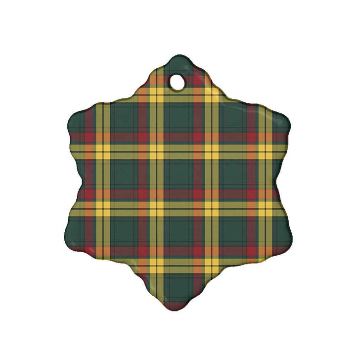 Scottish MacMillan Old Modern Clan Tartan Ceramic Ornament Snow Flake Shape Tartan Plaid