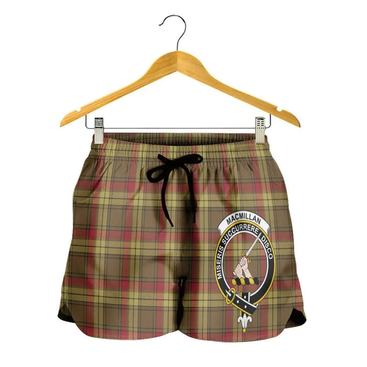 Scottish MacMillan Old Weathered Clan Crest Tartan Women Shorts