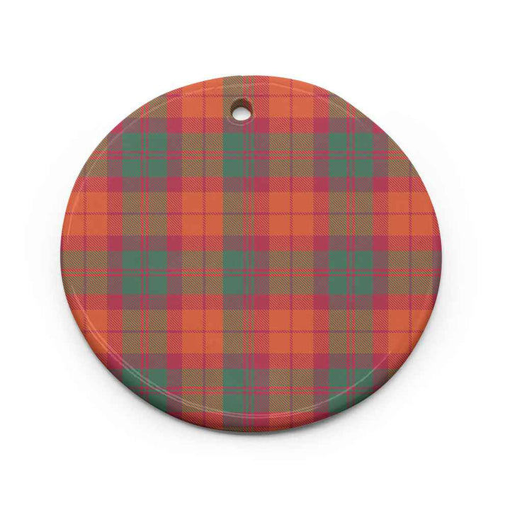 Scottish MacNab Ancient Clan Tartan Ceramic Ornament Circle Shape Tartan Plaid