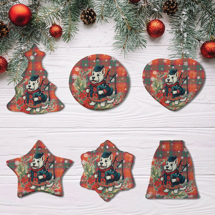 Scottish MacNab Ancient Clan Tartan Ceramic Ornament Cute Scottish Terrier Dog All Style Tartan Plaid
