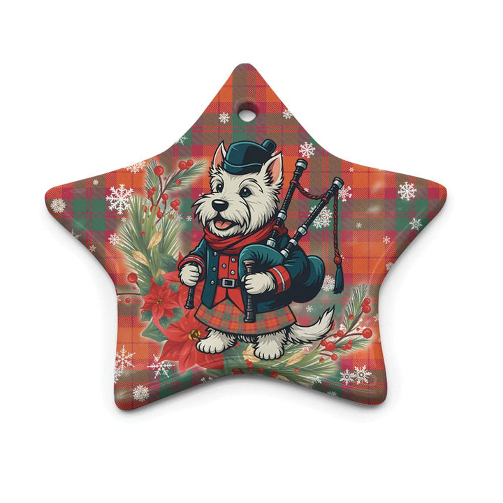 Scottish MacNab Ancient Clan Tartan Ceramic Ornament Cute Scottish Terrier Dog Star Style Tartan Plaid