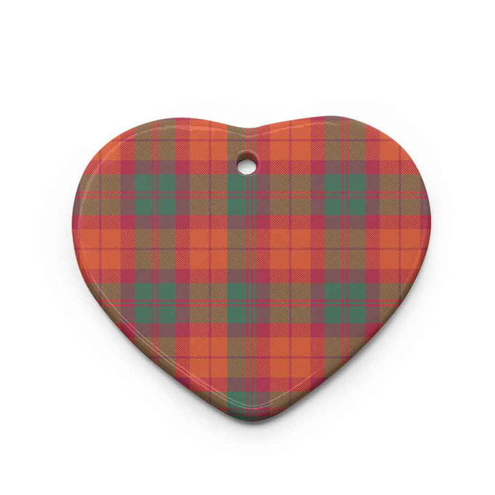 Scottish MacNab Ancient Clan Tartan Ceramic Ornament Heart Shape Tartan Plaid