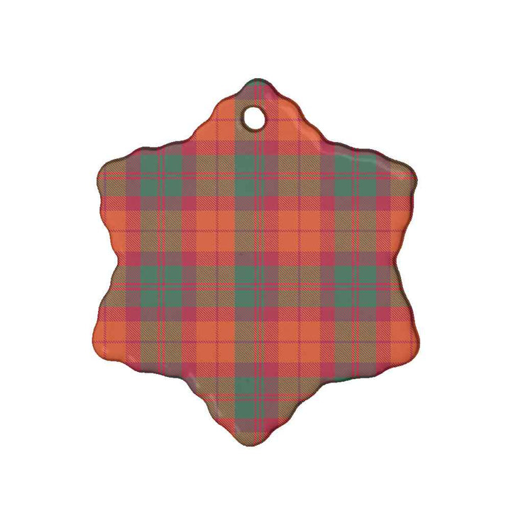 Scottish MacNab Ancient Clan Tartan Ceramic Ornament Snow Flake Shape Tartan Plaid
