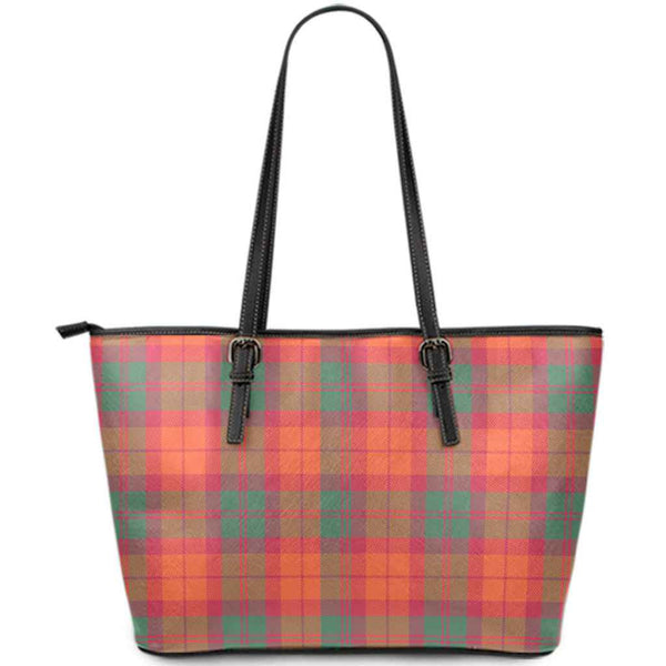 Scottish MacNab Ancient Clan Tartan Leather Tote Tartan Plaid