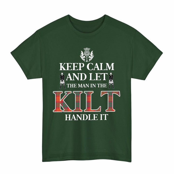 Scottish MacNab Ancient Clan Tartan T-Shirt - Keep Calm Tartan Plaid Forest Green Color