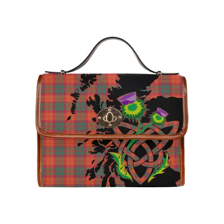 Scottish MacNab Ancient Clan Tartan Waterproof Canvas Bag With Thistle Tartan Plaid 1
