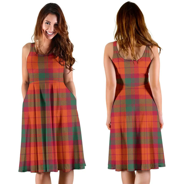 Scottish MacNab Ancient Clan Tartan Women Midi Dress