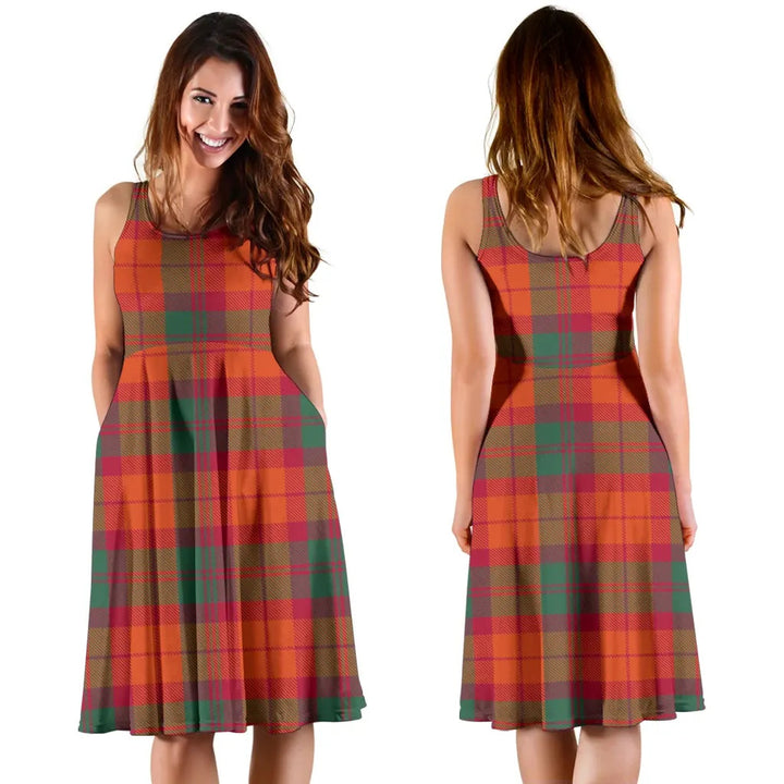 Scottish MacNab Ancient Clan Tartan Women Midi Dress