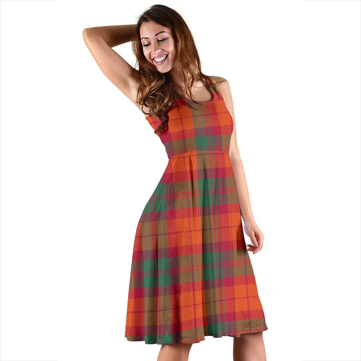 Scottish MacNab Modern Clan Tartan Women Midi Dress