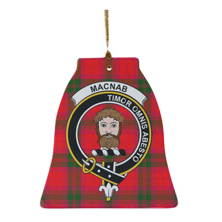 Scottish MacNab Clan Crest Tartan Ceramic Ornament Bell Shape Tartan Plaid