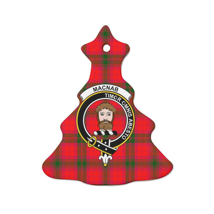 Scottish MacNab Clan Crest Tartan Ceramic Ornament Tree Shape Tartan Plaid