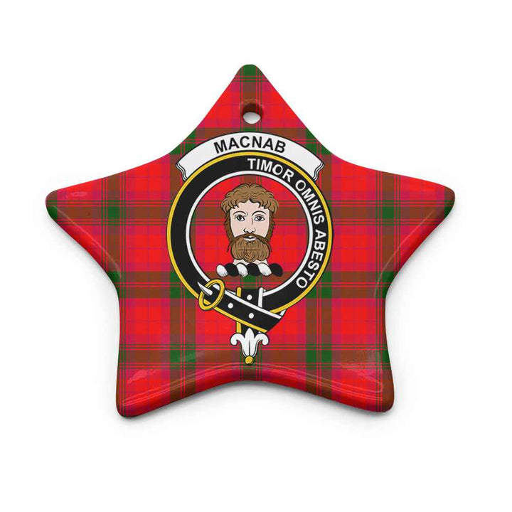 Scottish MacNab Clan Crest Tartan Ceramic Ornament Star Shape Tartan Plaid