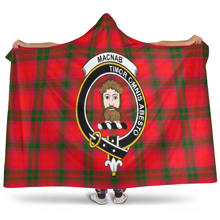 Scottish MacNab Clan Crest Tartan Hooded Blanket Tartan Plaid 1