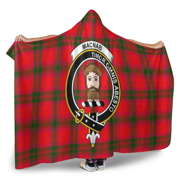 Scottish MacNab Clan Crest Tartan Hooded Blanket Tartan Plaid 2