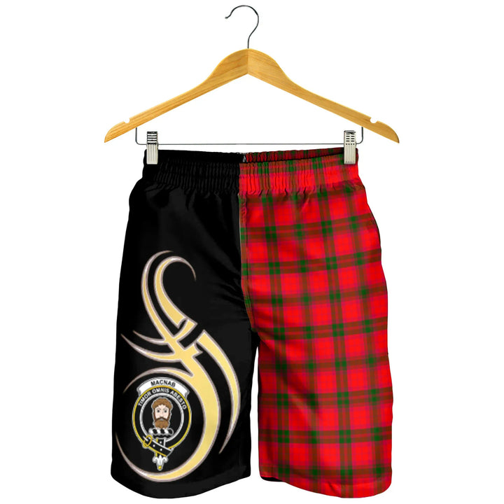 Scottish MacNab Modern Clan Crest Tartan Believe in Me Men's Shorts