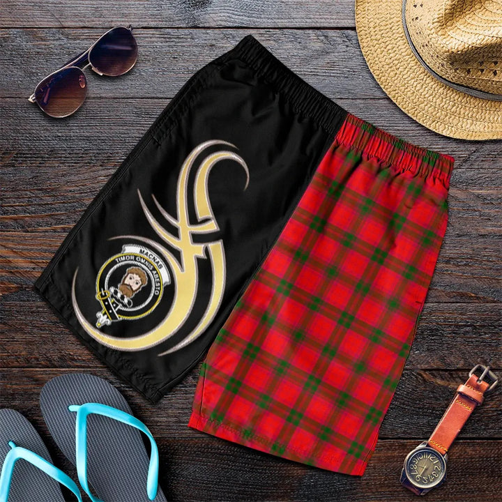 Scottish MacNab Modern Clan Crest Tartan Believe in Me Men's Shorts