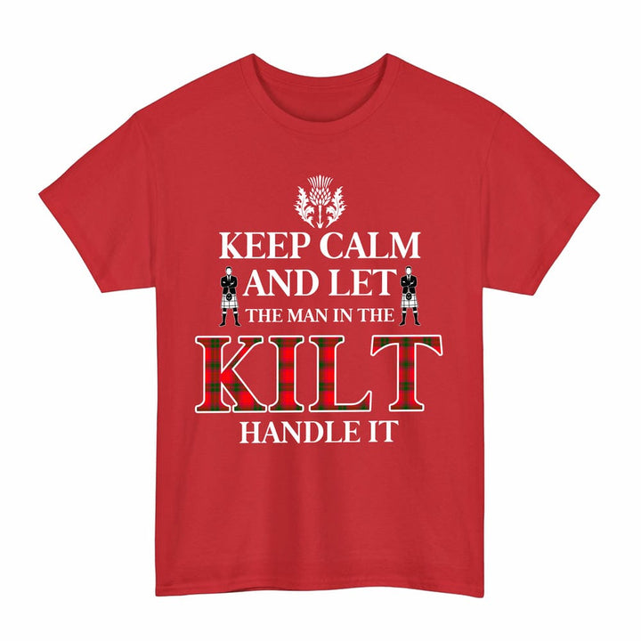 Scottish MacNab Modern Clan Tartan T-Shirt - Keep Calm Tartan Plaid Red Color