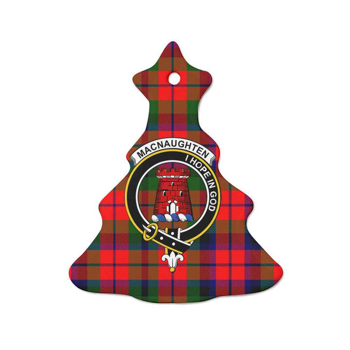 Scottish MacNaughten Clan Crest Tartan Ceramic Ornament Tree Shape Tartan Plaid
