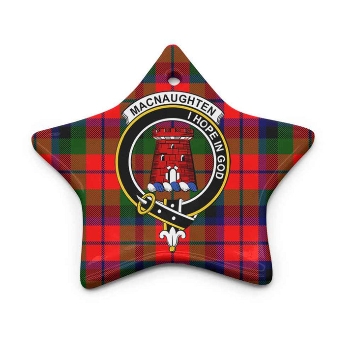Scottish MacNaughten Clan Crest Tartan Ceramic Ornament Star Shape Tartan Plaid
