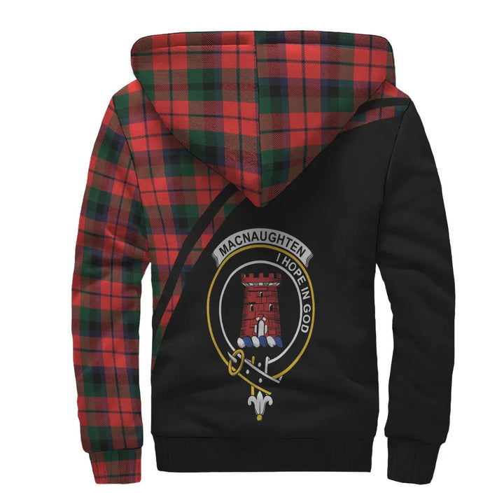 Scottish MacNaughten Clan Crest Tartan Curve Sherpa Hoodie