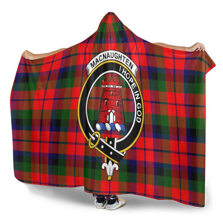 Scottish MacNaughten Clan Crest Tartan Hooded Blanket Tartan Plaid 3