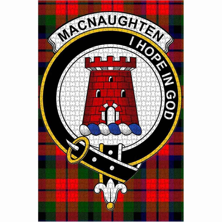 Scottish MacNaughten Clan Crest Tartan Jigsaw Puzzle 1