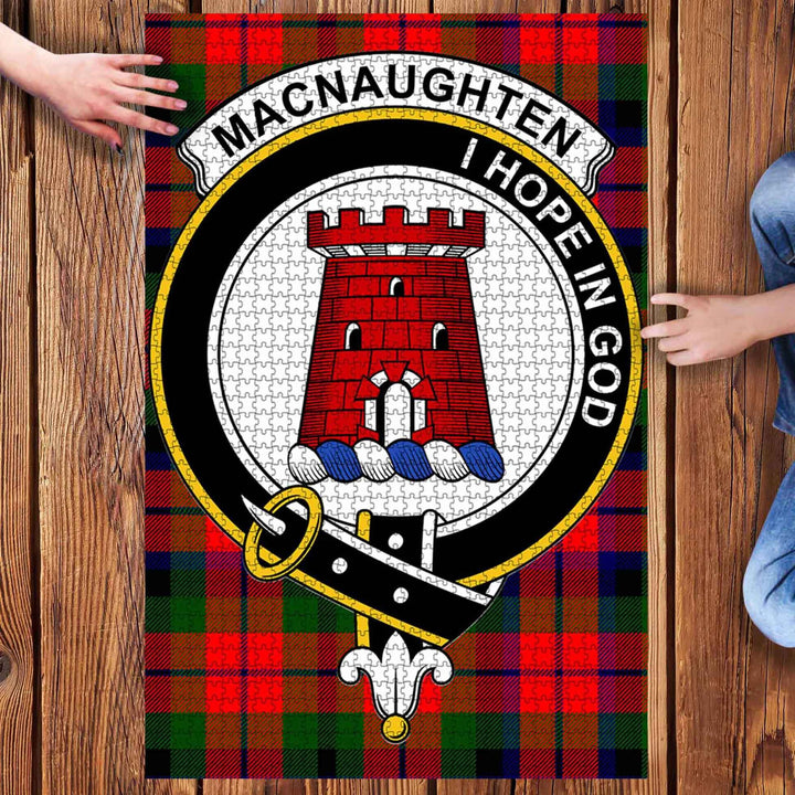 Scottish MacNaughten Clan Crest Tartan Jigsaw Puzzle 3