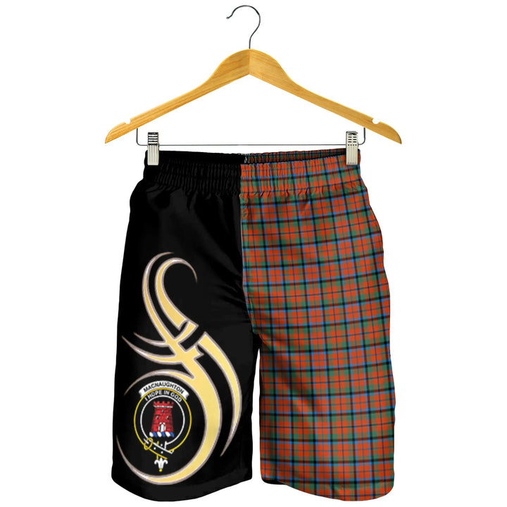 Scottish MacNaughton Ancient Clan Crest Tartan Believe in Me Men's Shorts