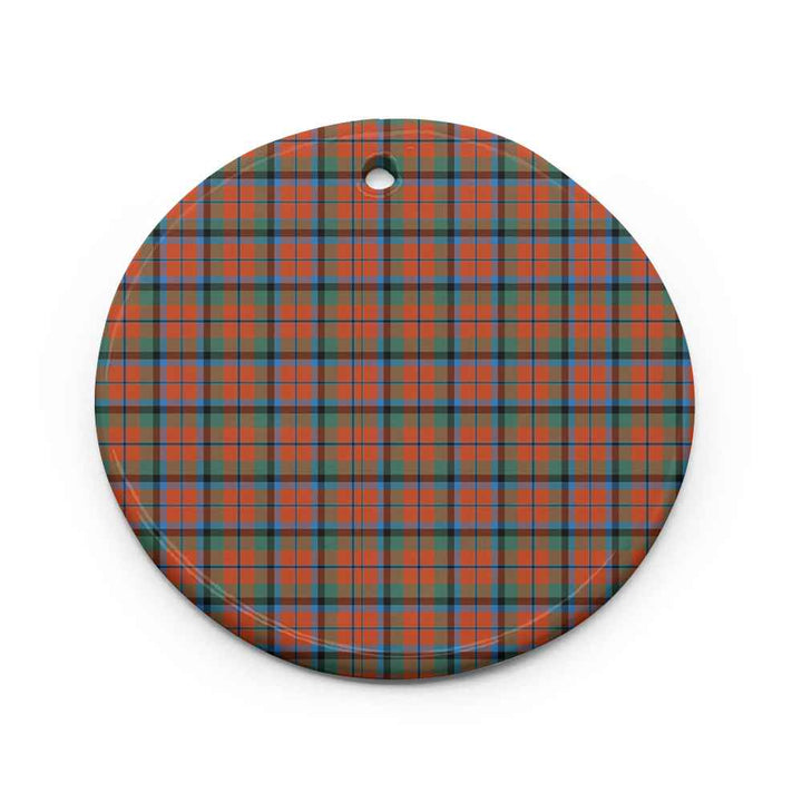 Scottish MacNaughton Ancient Clan Tartan Ceramic Ornament Circle Shape Tartan Plaid