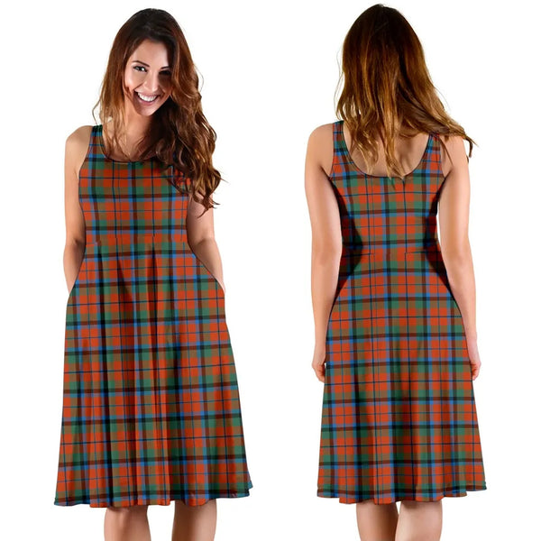 Scottish MacNaughton Ancient Clan Tartan Women Midi Dress