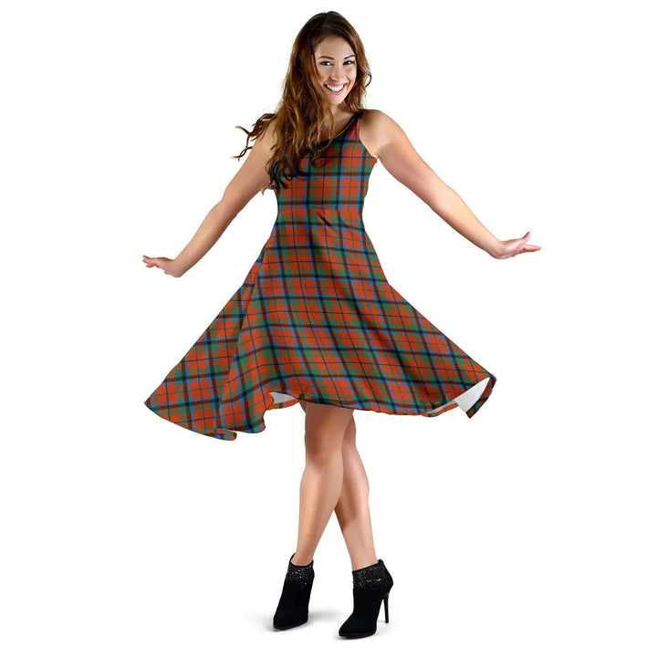 Scottish MacNaughton Modern Clan Tartan Women Midi Dress