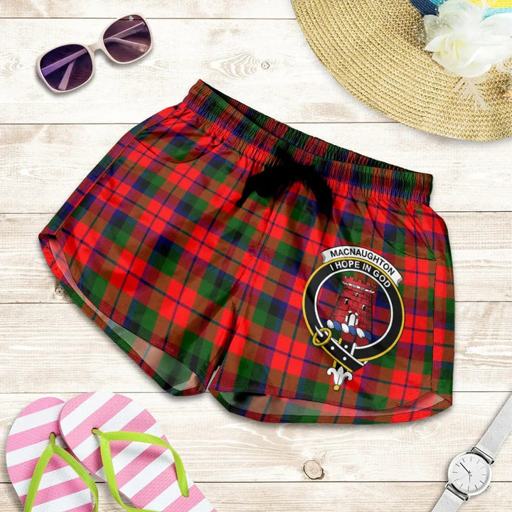 Scottish MacNaughton Modern Clan Crest Tartan Women Shorts