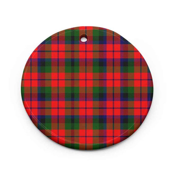 Scottish MacNaughton Modern Clan Tartan Ceramic Ornament Circle Shape Tartan Plaid