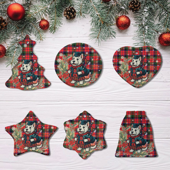 Scottish MacNaughton Modern Clan Tartan Ceramic Ornament Cute Scottish Terrier Dog All Style Tartan Plaid