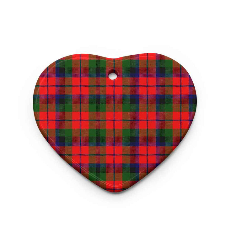 Scottish MacNaughton Modern Clan Tartan Ceramic Ornament Heart Shape Tartan Plaid