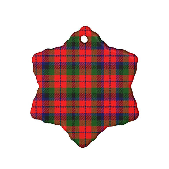 Scottish MacNaughton Modern Clan Tartan Ceramic Ornament Snow Flake Shape Tartan Plaid