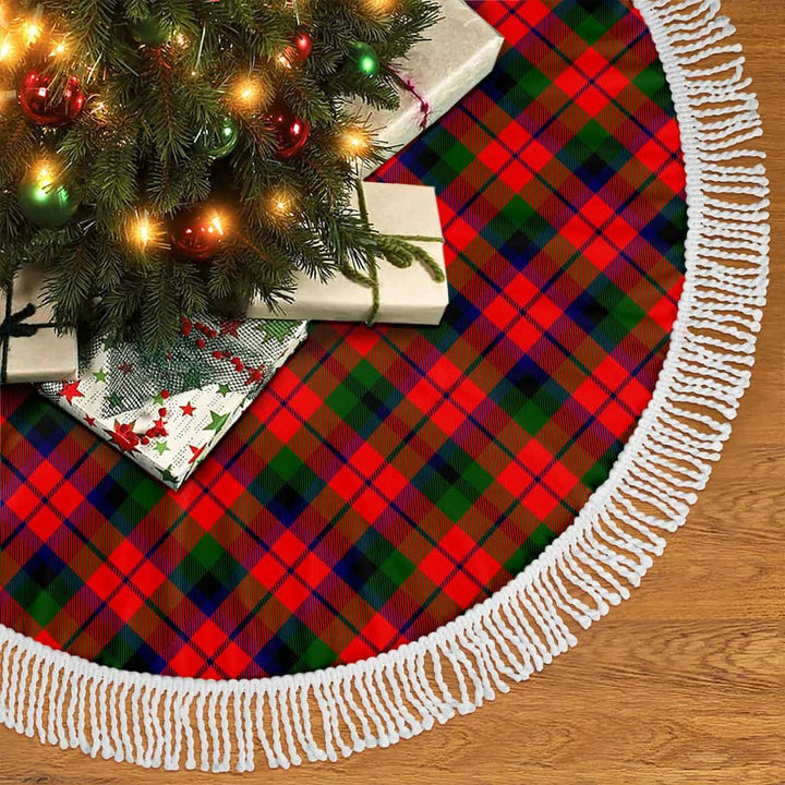 Scottish MacNaughton Modern Clan Tartan Christmas Tree Skirt Tassels 2 Tartan Plaid