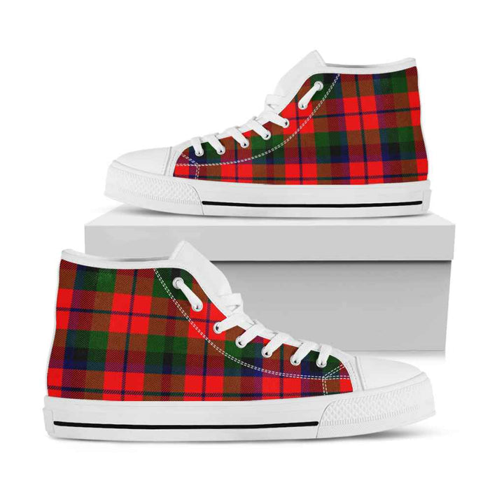 Scottish MacNaughton Modern Clan Tartan High Top Shoes White Sole Tartan Plaid