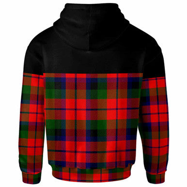 Scottish MacNaughton Modern Clan Tartan Hoodie - Horizontal Style Back Side Tartan Plaid