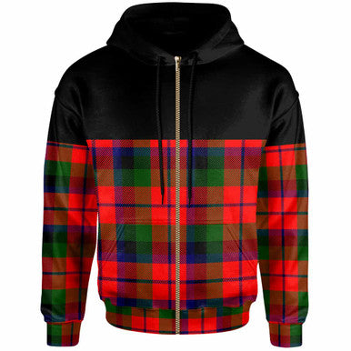 Scottish MacNaughton Modern Clan Tartan Hoodie - Horizontal Style Zip Tartan Plaid