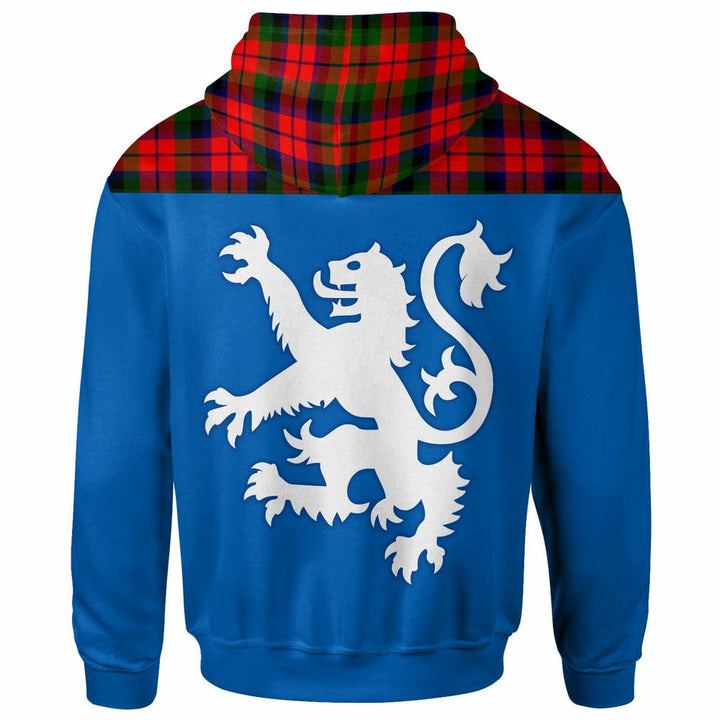 Scottish MacNaughton Modern Clan Tartan Hoodie - Lion Rampant of Scotland With Flag back Side Tartan Plaid