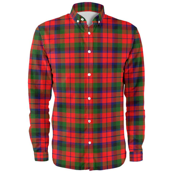 Scottish MacNaughton Modern Clan Tartan Long Sleeve Shirt Front Side Tartan Plaid