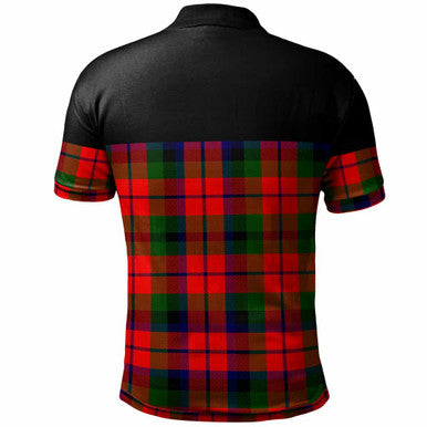 Scottish MacNaughton Modern Clan Tartan Polo Shirt - Horizontal Style Back Side Tartan Plaid