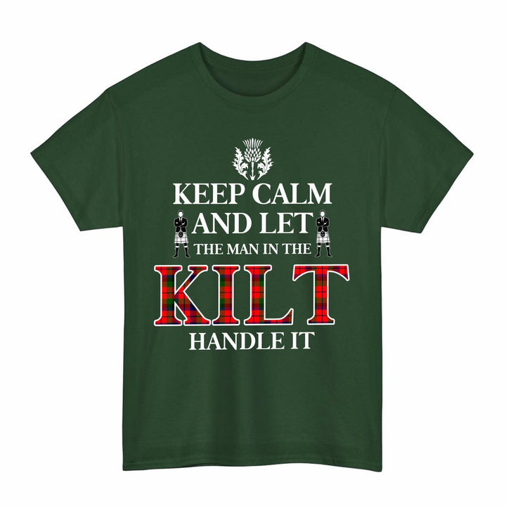Scottish MacNaughton Modern Clan Tartan T-Shirt - Keep Calm Tartan Plaid Forest Green Color